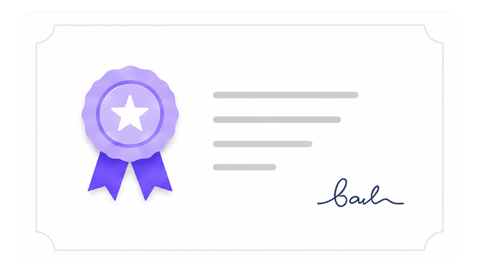 A signed certificate with an award ribbon